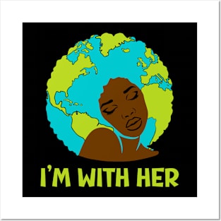 Black Mother Earth Goddess Earth Day 2024 Posters and Art